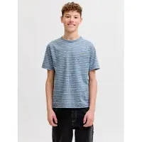 Jack & Jones JUNIOR gestreepte T-shirt blauw Jongens Katoen Ronde hals - maat 128