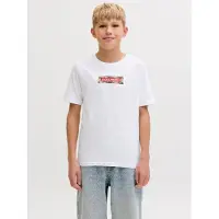 Jack & Jones JUNIOR T-shirt wit Jongens Katoen Ronde hals Logo - maat 128
