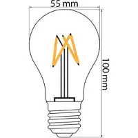 PrikkabelLED Prikkabel set met dimbare 4 watt LED filament lampen met grote kap
