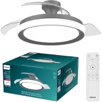 Philips Bliss Plafondventilator met ingebouwde LED-lamp - 3 Intrekbare bladen, diameter: 106cm - 4500 Lumen - Instelbaar wit licht van 2700K tot 6500K - Dimbaar tot 5% - Afstandsbediening - Zwart