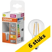 Osram 6x LED lamp E14 | Kogel P45 | Filament | Helder | 2700K | 1W (15W)
