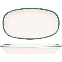 RINART Serveerschaal green edge porselein 25x15 cm set van 2