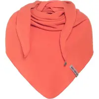 Knit Factory Liv Gebreide Omslagdoek - Driehoek Sjaal Dames - Katoenen sjaal - Zomersjaal - Luchtig en zacht - Zomer stola - Sunset Orange - Oranje - Duurzaam - 190x85 cm - 100% Biologisch katoen
