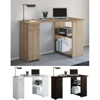VCM Linzia bureau 1 deur, 1 lade en 2 vakkenwit.