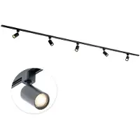 Qub Focus III - LED railsysteem - Zwart - 1-fase - 300 cm - 5x GU10 spots - Rechthoekige vorm