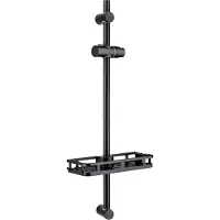Auralum Glijstang - Universal douchestang - 700 mm - Verstelbaar hoogte - Ronde wandvoet - Zwart