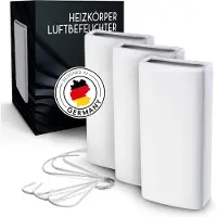 Kronenburg FALKENWERK Keramische Radiator Luchtbevochtiger [3-pack] – Universele Luchtbevochtiger met Flexibele Ophanghaak – Duurzame Luchtbevochtiger voor Alle Verwarmingen – Wit