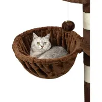 Lionto Katten ligmand set, 2x krabpaal mand Ø40 cm M8 25 cm bruin