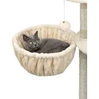 Lionto Katten ligmand set, 2x krabpaal mand Ø40 cm M8 25 cm beige