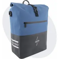 Voltano Enkele Fietstas Rolltop Reflective Special Edition - Zwart / Lakeblue - 25 Liter - 100% Waterdicht