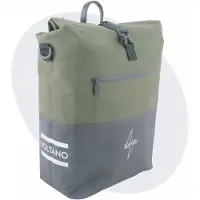 Voltano Enkele Fietstas Rolltop Reflective Special Edition - Zwart / Olijfgroen - 25 Liter - 100% Waterdicht
