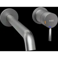 Blaufoss Round 2.0 EcoStart inbouw wastafelkraan Brushed GunMetal incl. inbouwelement