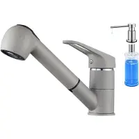 Auralum Max keukenkraan - Met uittrekbare handdouche - Met Zeepdispenser 300ML - 2 straalsoorten - Handdouche - Uittrekbaar - Mengkraan - Grijs