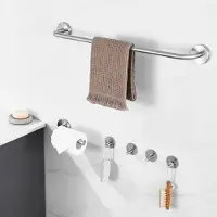 Auralum Max Badkamer Set Handdoekenrek - Handdoekhouder - Handdoekhaakjes - Toiletrolhouder - Niet Boren - Zilver