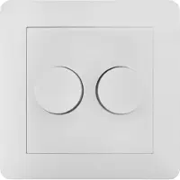 LEDVION - LED Duo Dimmer Afdekplaat Wit - Incl.Knop