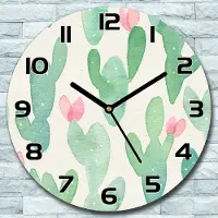 Coloray Wandklok - Cactussen Klok Glas - 30fi cm - Groente Wandklok - Wandklok Ronde - Wandklok Modern - Wandklok Keuken - Stille Wandklok
