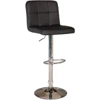 Lizzely Garden & Living Barkruk Anel met rugleuning: zwart leder barstoel