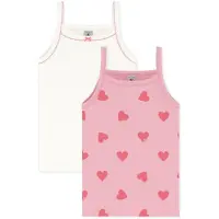 Petit Bateau Setje met katoenen kinderhemdjes met vruchtenprint Meisjes Onderhemd - Oranje + Wit/Meerkleurig + Wit/Groen/Meerkleurig