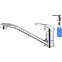 Auralum Max Keukenkraan Chroom - Kraan Keuken - Met Zeepdispenser 300ML - Mengkraan Keuken - Keuken Kraan - Keukenkranen - 360° Draaibare Uitloop