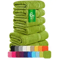 Etérea Himmlische Qualität etérea Carli handdoekenset 6-delig – cactusgroen – 100% katoen – 500 g/m² – OEKO-TEX Made in Green