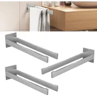 Auralum Max Handdoekrek 40 cm - 2-armig Handdoekhouder - chroom - Handdoekstang - Zonder Boren / Zelfklevend - Keuken - Badkamerrek - Handdoekhouders - Handdoekstang - 3PCS