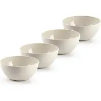 PlasticForte kommetjes/schaaltjes - 4x - dessert/ontbijt - kunststof - D12 x H5 cm - beige - BPA vrij