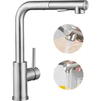 CECIPA MAX keukenkraan Met Uittrekbare Uitloop Zilver - RVS keukenmengkraan - 360° draaibaar - Handdouche met 2 straalsoorten