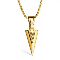 Mendes Heren ketting met hanger Edelstaal Viking Arrow Goudkleurig