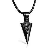 Mendes Heren ketting met hanger Edelstaal Viking Arrow Black