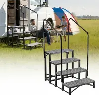 Vevor Camperopstap met 2 handrails (4 treden)
