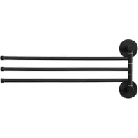 Auralum Max Handdoekrek - 3-armig Handdoekhouder - Draaibaar Handdoekhouder 40cm - Handdoekstang - 180 graden verstelbaar - Badkamer - Zwart