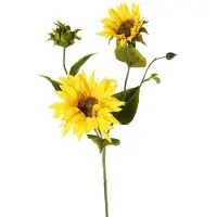 Top Art Topart Kunstbloem Zonnebloem tak - 60 cm - geel - kunst zijdebloem - decoratie - Kunstbloemen
