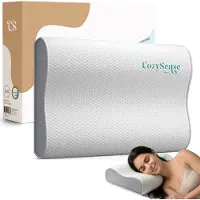 CozySense Hoofdkussen - Orthopedisch Pillow - Ergonomisch Kussen - Traagschuim Slaapkussen - Incl. Kussensloop & Draagtas – Stevige Hardheid - voor Zij, Buik en Rug Slapers