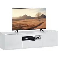 HOMCOM tv-meubel - spaanplaat - MDF - 160L x 38B x 43H cm - wit