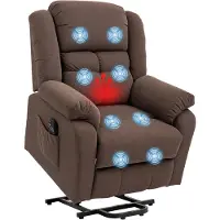 HOMCOM - Relaxfauteuil - Sta-op Functie - Massagefunctie - Bruin