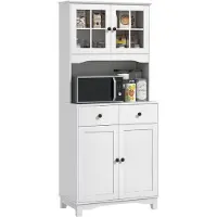 HOMCOM keukenkast - spaanplaat - 74,5 L x 40 B x 172 H cm - wit