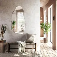 Coloray Asymmetrische Spiegel – Organisch Design in Moderne Stijl, Elegante Wanddecoratie van Hoogwaardig Glas voor Scandinavische en Minimalistische Interieurs - 40 cm x 80 cm