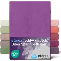 Etérea Himmlische Qualität etérea Teddy pluizig Hoeslaken 140x200 - 160x200 cm - 80% Katoen 20% Polyester - Paars