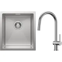 CECIPA MAX Spoelbak Keuken 40x44CM - Spoelbakken Keuken Met Keukenkraan Met Uittrekbare Uitloop - Wasbak Keuken - Enkele Spoelbak - Spoelbakken met afdruip - RVS