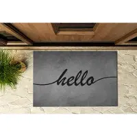 Coloray Buiten Deurmat - Grijs Deurmat Voor Buiten - Hallo op beton Wasbare Buitenmat - Stijlvolle Entree Decoratie - Deurmat Voor Regenweer - Design Schoonloopmat Voor Entree - 90x60 cm