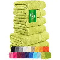 Etérea Himmlische Qualität etérea Carli handdoekenset 6-delig – lime – 100% katoen – 500 g/m² – OEKO-TEX Made in Green