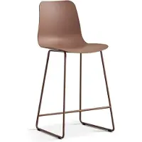 Huisenthuis.nl Barkruk Penny Terracotta - Kunststof - Set van 2 - Zithoogte 49 cm - Zitdiepte 42 cm
