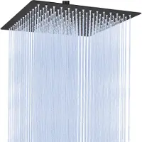 Auralum Max Regendouchekop - Ø 30 cm - Vierkante - Hoofddouche - Douchekop - RVS- Hoge druk - Krachtige Straal - Waterbesparende - Welness - Spa - Zwart