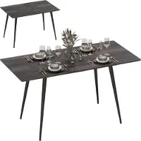 HOMCOM Inklapbare eettafel MDF, staal 160L x 75B x 77H cm Grijs