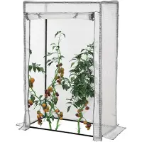 Outsunny - Tomatenkas - Staal - Kunststof - 100L x 50B x 150H cm - Wit