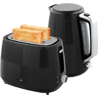 HOMCOM Waterkoker en broodrooster set Kunststof, staal 20,4L x 15,6B x 23,3H cm Zwart