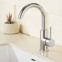 Auralum Max Wastafelkraan - Chroom Wastafelkraan - 360° Draaibare - Badkamerkraan - Badkamer Kraan - Waterbesparend - Chroom