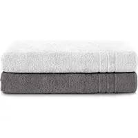 Komfortec Set van 2 Handdoeken 80x200 cm - 100% Katoen - XXL Saunahanddoeken - Badlaken - Strandlaken - Badhanddoek- Douchelaken - Zacht - Hoge Absorptie - Sneldrogend - Wit&Antraciet