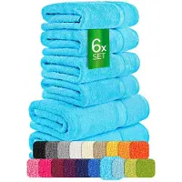 Etérea Himmlische Qualität etérea Carli handdoekenset 6-delig – turquoise – 100% katoen – 500 g/m² – OEKO-TEX Made in Green