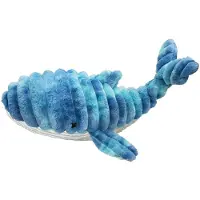 Quapas! ! hondenspeelgoed - knuffel - met piep en knisper - walvis blauw 66 cm